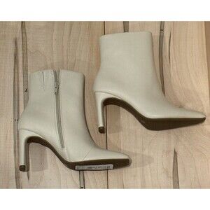 Alfani Women Terrie Zipper Square Toe Slender Stiletto Booties Bone/Cream